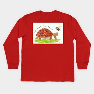 Colourful Tortoise,"Let's Bumble along Together!" Kids Long Sleeve T-Shirt